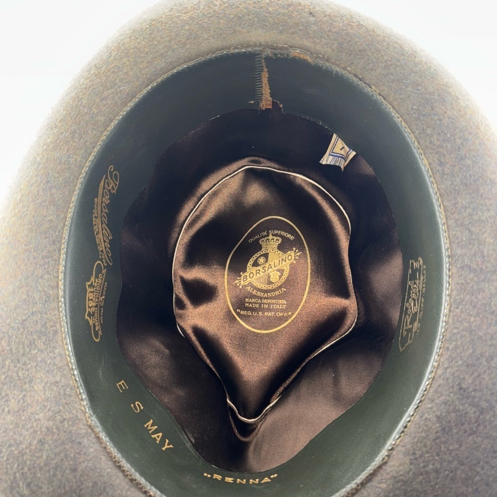 Vintage Borsalino Alessandria 1857 Italy Brown Wool Fedora Size 7 Handmade​​​ - Picture 8 of 12